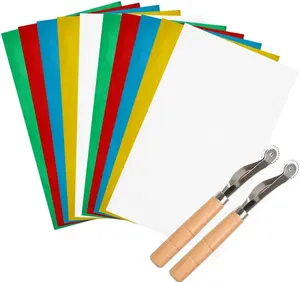 10 Pcs Transfer Paper with Embossing Stylus,Needle Point Tracing Wheel,9" x 5.5" Carbon Tracing Paper,Transfer Pattern on Aida Cloth,Canvas,Wood for Home Sewing Embroidery Paint Kit,Hand Tools Kits