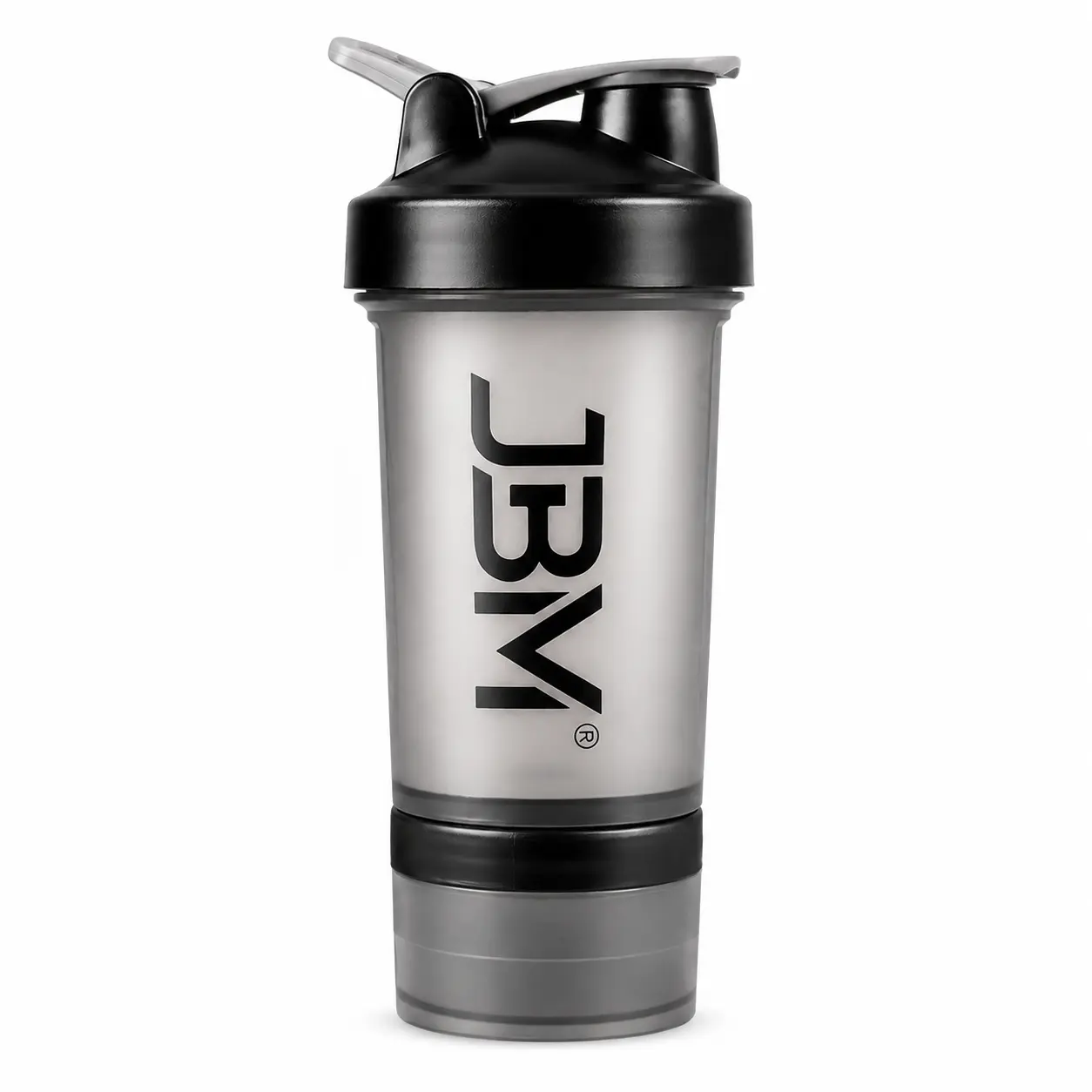 Protein Shaker Bottle 580ml with Mixing Ball, Leak Proof Gym Bottle with Storage Container, BPA Free Fitness Cup for Protein Powder, Supplements, Workout and Daily Hydration