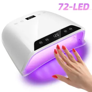 72LED 4 Timers Setting Curing LampProfessional Safe Fast Curing Nail Gel Polish HD Display Nail Dryer UV LED Nail Lamp