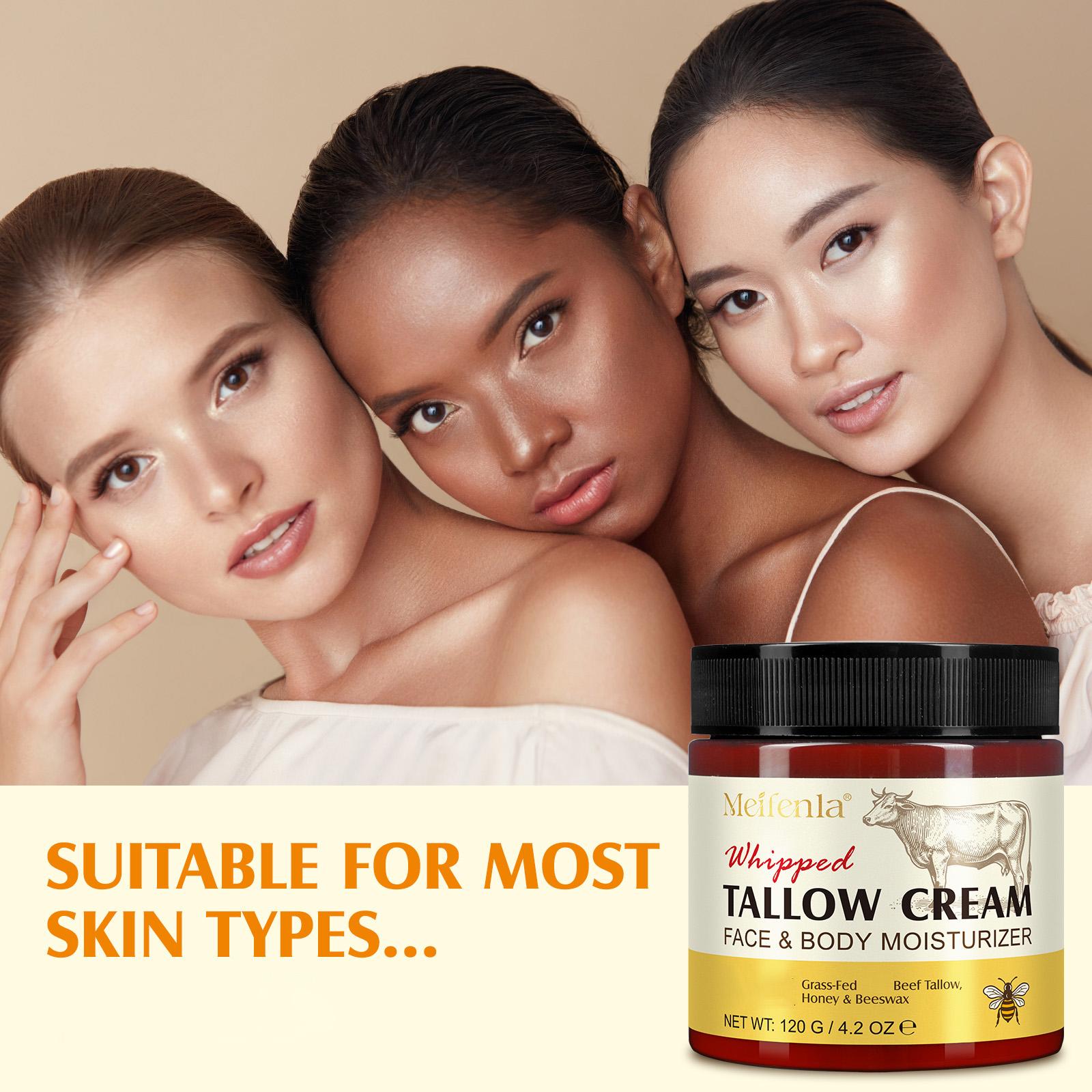 Meifenla Whipped Grass-Fed Beef Tallow Honey Balm ,Moisturizing Cream for Soft, Smooth Skin - Handmade All-Natural Moisturizer - Lavender,hydrating, comfort, moisture boost cream, luminous firming cream, body care, hydrating dry skin