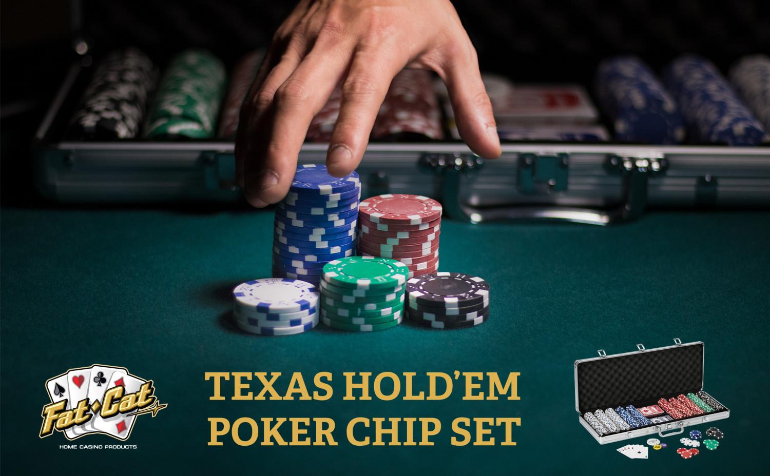 Fat Cat 500Ct Texas Hold'Em Poker Chip Set