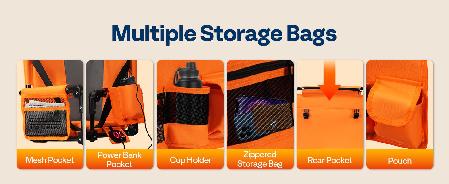 VIVOHOME 35W Padded Heating Stadium Seats, 2 Pack Heated Bleacher Chairs with Back Support, 3 Levels of Heat, Comfortable for Various Sports Events