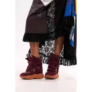 MARANTO BURGUNDY WEDGE FAUX SUEDE SNEAKER