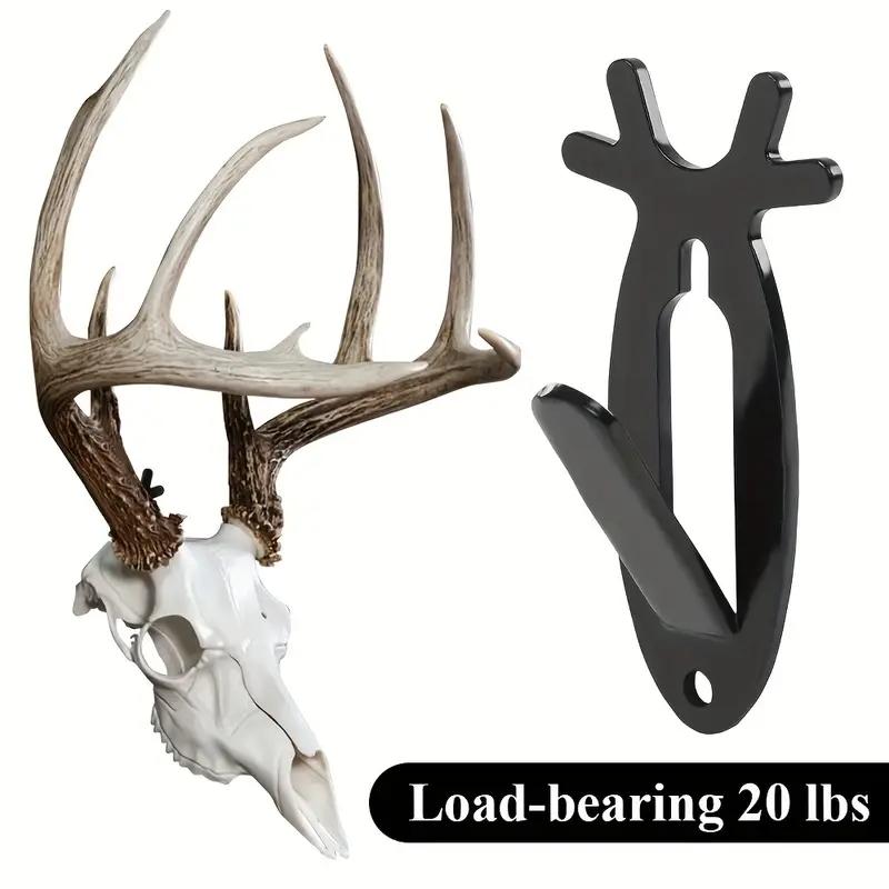 6Pcs European Mount Skull Wall Hanger Hook Deer Antelope Antler Mount Bracket Organiser Steel-20lb,European Deer Antler Style Mount Skull Wall Hanger,6pcs Black Utility Hooks #springtok