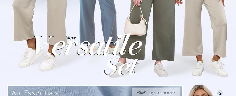 OFEEFAN Two Piece Sets for Women Summer Outfits Lounge Sets Mock Neck Tops Wide Leg Crop Pants Vacation Travel Outfits Silky Casual