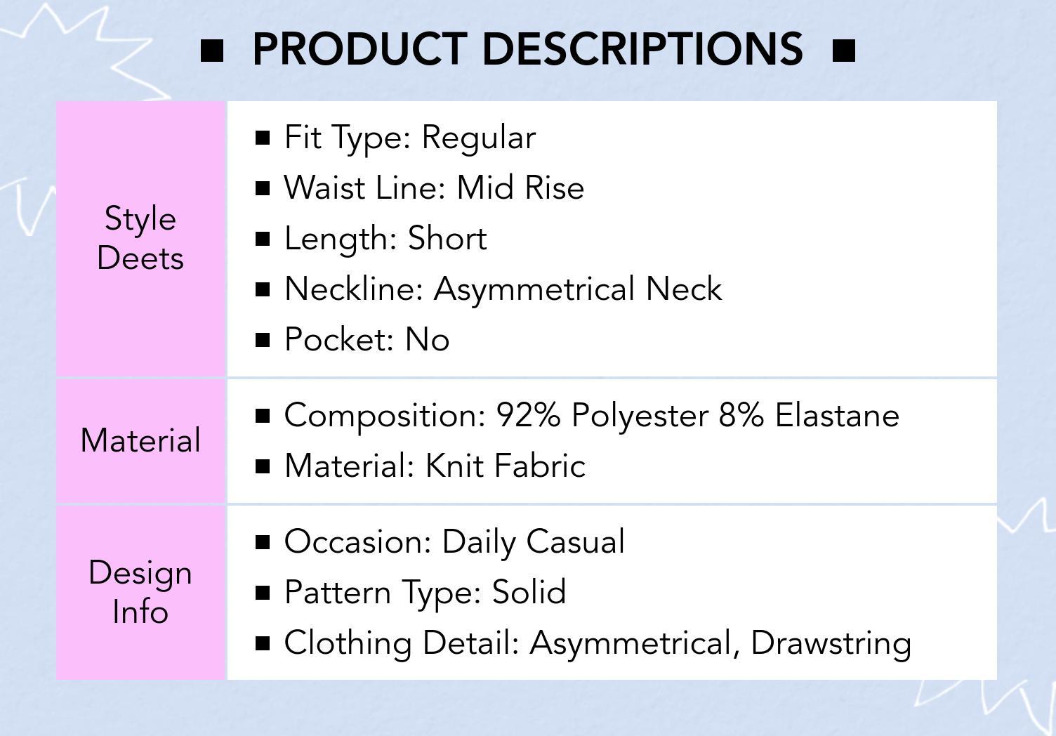 Cider Asymmetrical Neck Adjustable Drawstring Romper – Women's Comfy Casual Daily Wear, Soft Breathable Fabric, Easy to Style, Versatile for Spring/Summer/Autumn, Cute Minimalist Design, Figure-Flattering Fit