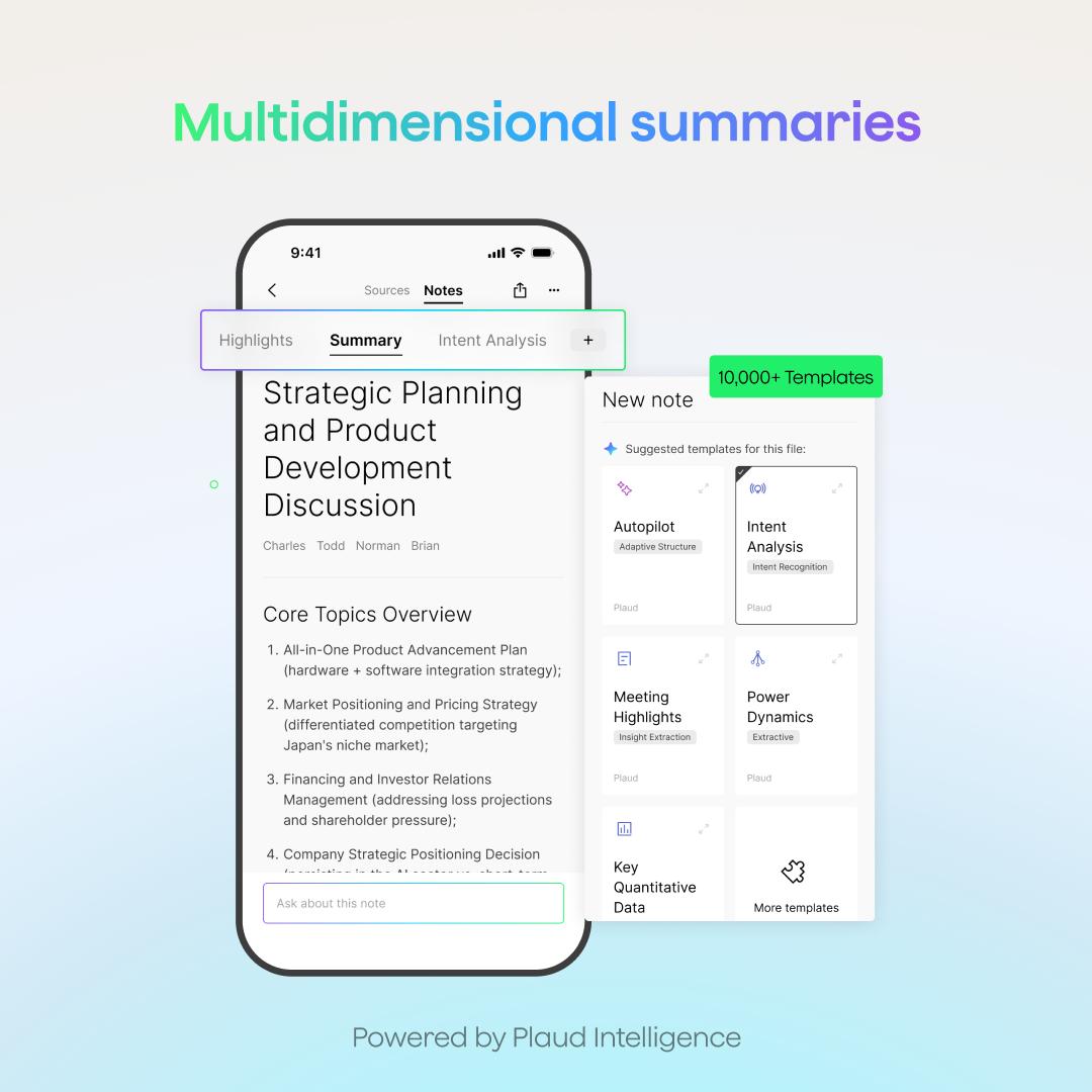 Plaud NotePin / NotePin S Wearable AI Voice Recorder, One-Touch Clip Recording, AI Transcription for Meetings, Interviews & Daily Work, Useful Gadget & Gift for Him or Her