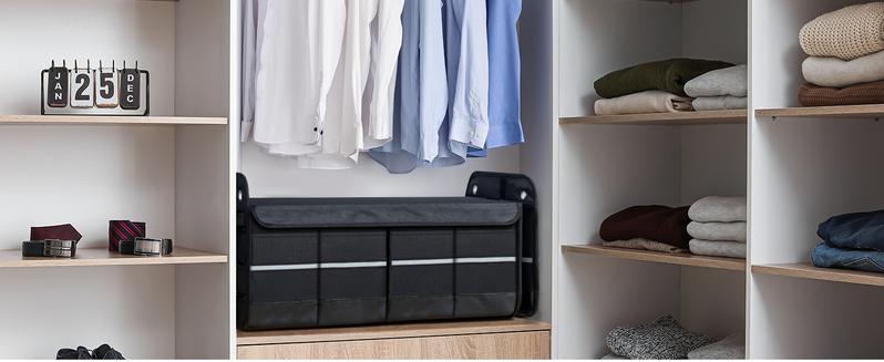 AstroAI Collapsible Car Trunk Organizer Storage Box with Big Cooler Bag, Foldable Cover, Nylon Holder, PU Bottom and PE Plate, For Picnic