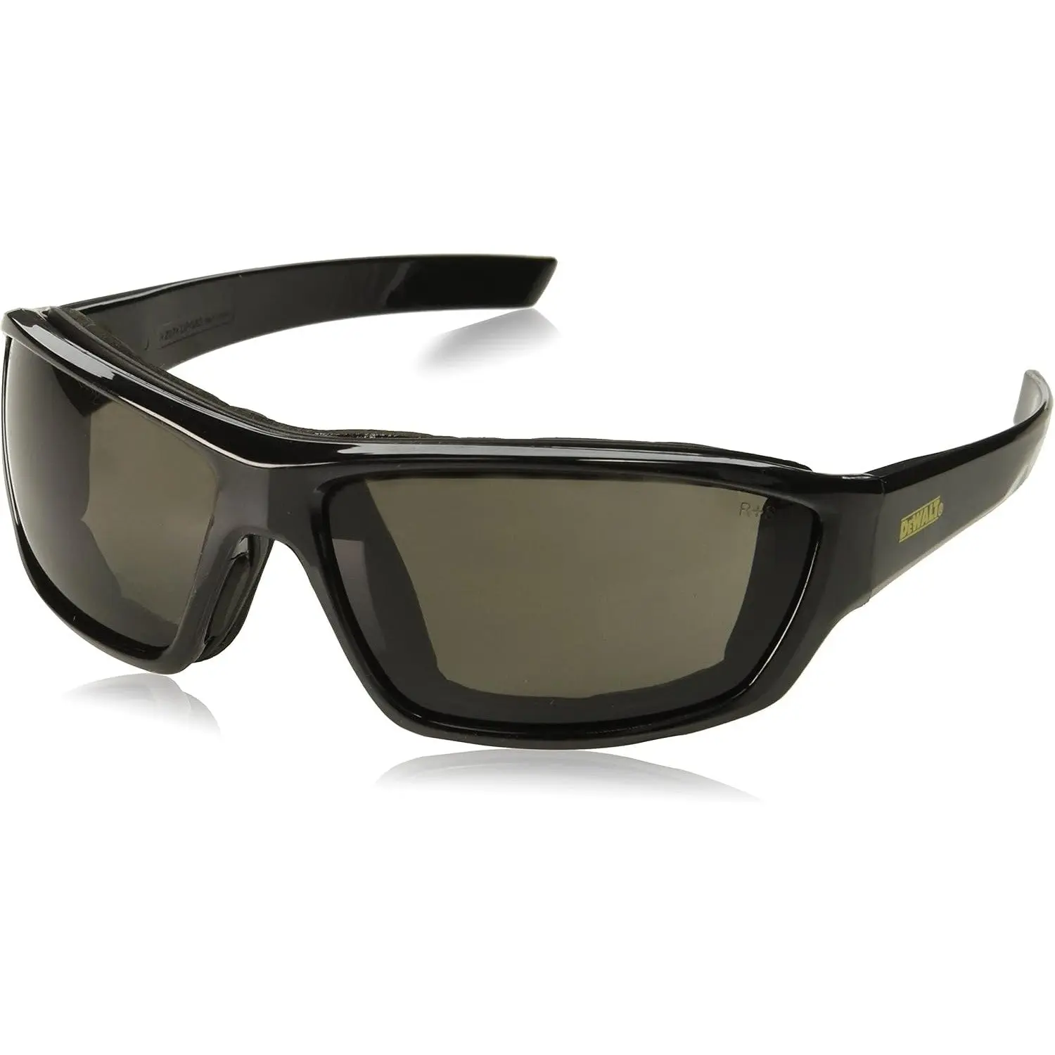 DeWalt Unisex Hybrid Safety Glasses & Goggles - Black Frame, Smoke Anti-Fog Lenses Eye Protection, 99.9% UV Guard, Padded Nose Bridge, Soft Foam Insert, Straight Temple Arms, Elastic Head Strap, Improved Sight Lines (Construction Work Safety Equipment)