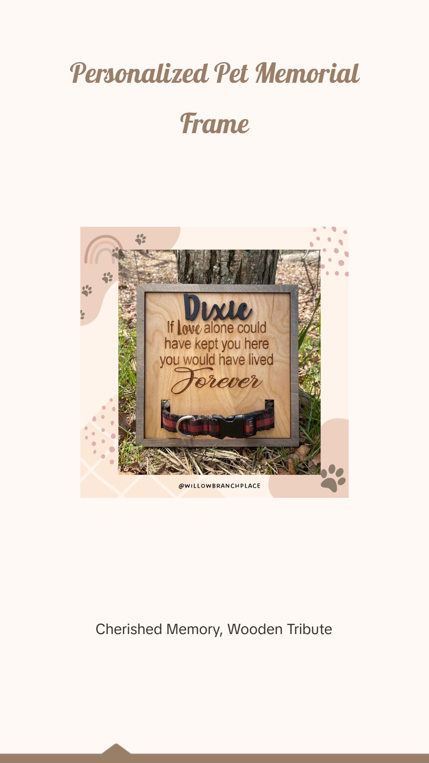 Personalized Dog Remembrance Frame, Dog Sympathy Gift, In Memory of pet, Pet Loss, Pet Memorial
