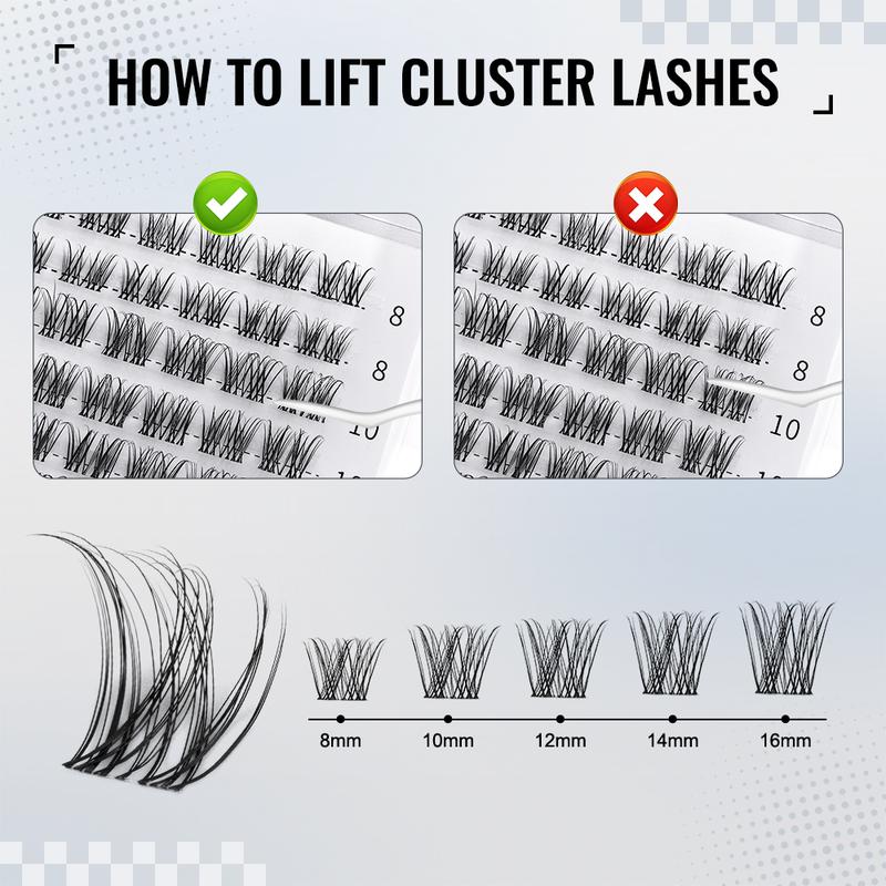 AiryCute Clusters Upgrade 2.0 Lashes with Ultra-Dense, Waterproof, Long-Lasting Lashes | Venus, Fairy, Flora | Natural Daily, Volume Style, Manga Style | Beginner-Friendly DIY Lashes for a Flawless | Trendy & Must-Have Clusters