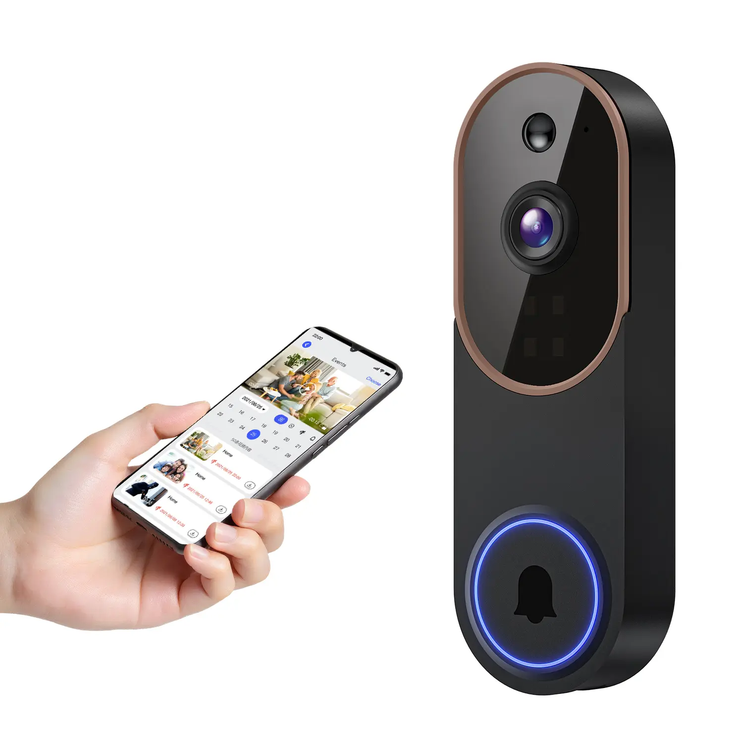 Wireless Video Doorbell Camera, Smart Security Doorbell Camera, 1080P, AI Human Detection , Night Vision, Instant Alert, Two Way Audio, 2.4G WiFi Only, Simple Installation and Rechargeable Battery, Cloud Storage, WiFi Camera