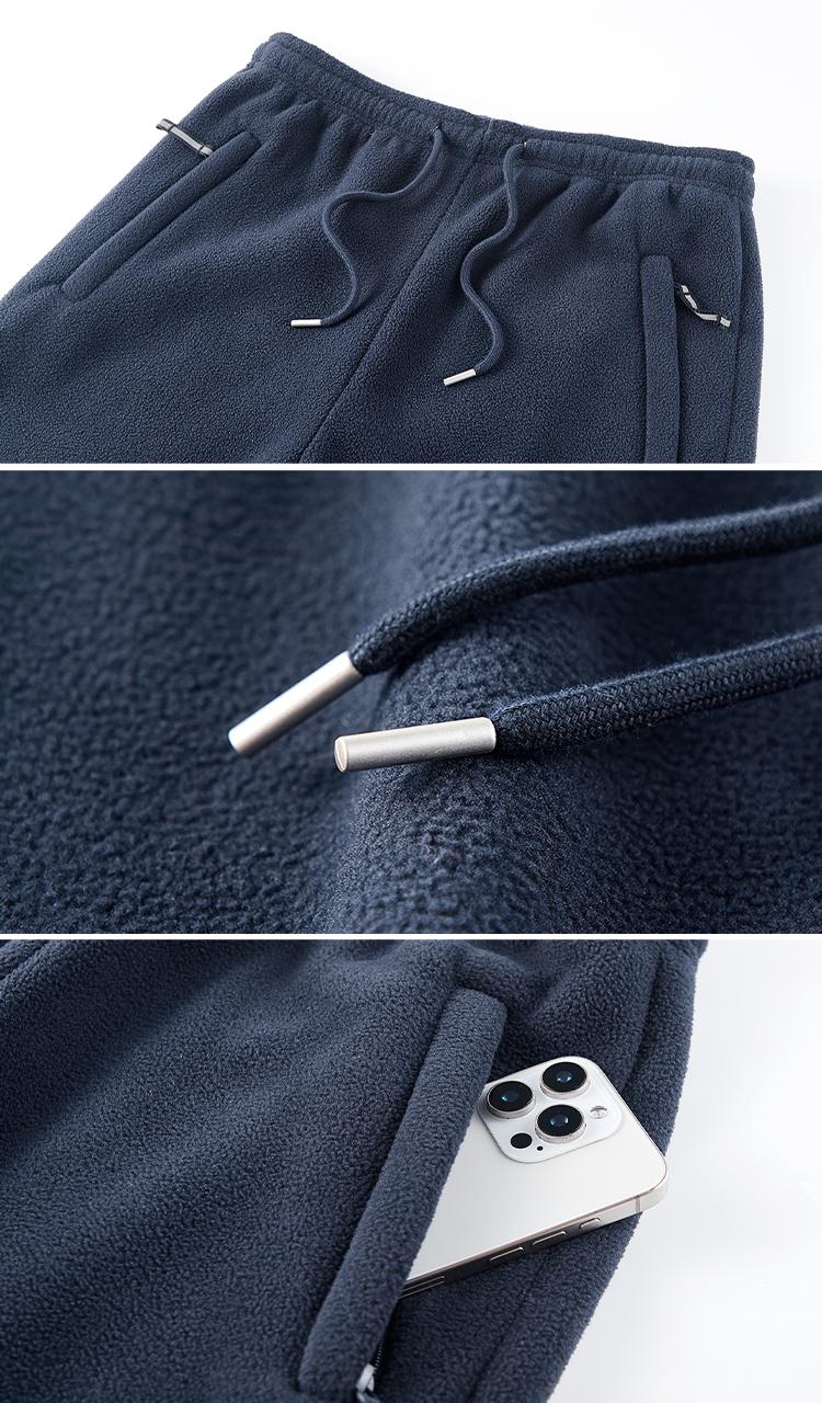 Men's Casual Fleece-Lined Straight-Leg Long Sweatpants