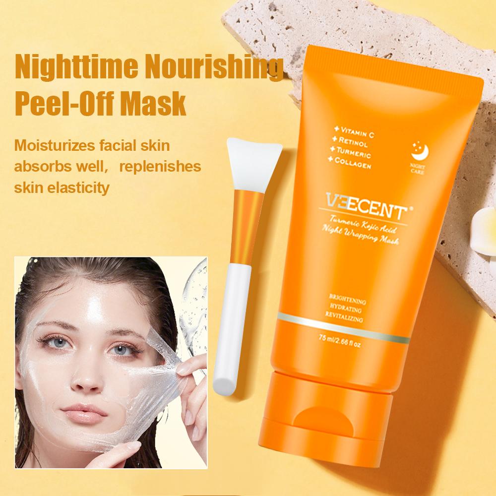 Veecent 150ml Turmeric + Kojic Acid Foaming Facial Cleanser + Silicone Brush Cleansing Skincare Set (Gentle Type) – Turmeric Face Wash (Facial Care Set) Coconut Soothing