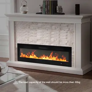 1500W Electric Fireplace Insert - Wall-Mounted, Recessed & Freestanding Heater with Remote Control, Touch Panel, Flame Adjustment, 12H Timer for Indoor Household Use