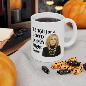 Moira Rose Kill for a Good Coma White Ceramic Mug 11oz or 15oz Schitt's Creek Inspired Mug for Office Dorm Gift Housewarming with Handle BPA-Free Microwave Dishwasher Safe,Funny Office Coffee Mug Gift for Friends Coworkers