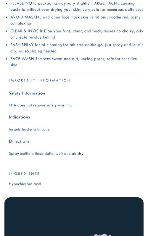 SkinSmart Facial Cleanser for Acne, Hypochlorous Acid Mist Targets Acne Causing Bacteria