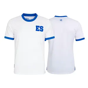 2025 El Salvador National Team Away White Short Sleeve Soccer Jersey Fans Version Breathable