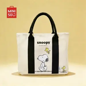 Snoopy Summer Adventure Series Off- Lightweight Portable,Reusable Daily Bag,White Tote Bag Cute Holiday Bag for Boys & Girls