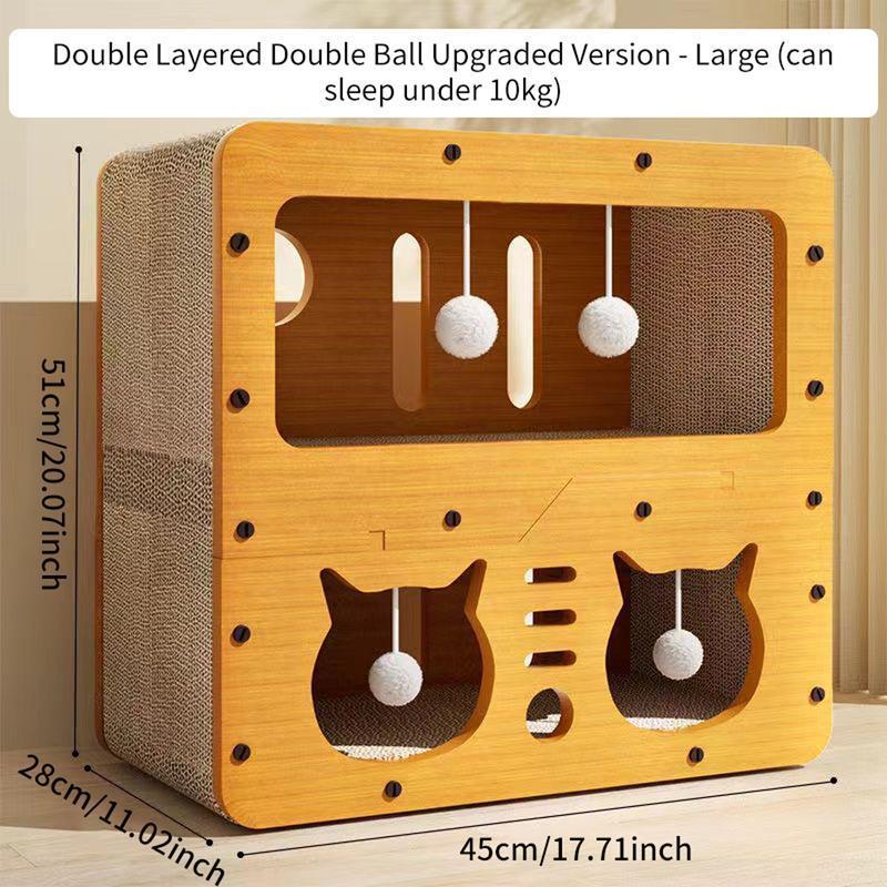 FANJUN-AMTECH Wooden Scratcher, Scratching Board, Bed, Pet Furniture for Small Pets,Stylish  Bed for Big and Small  Spacious cool cat stuff cozy cat scratcher indoor cat accessories cat toys   cat bed  hanging cat stuff