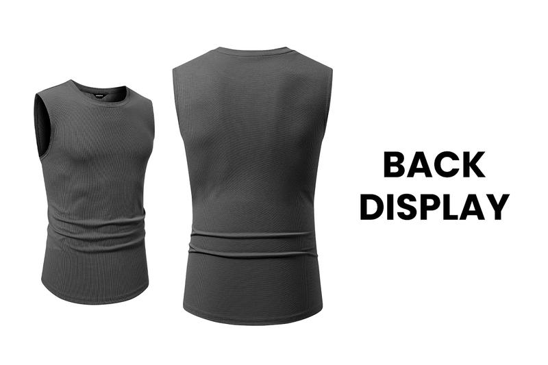 JMIERR Men's Ribbed Tank Tops Knit Sleeveless Workout T Shirt Muscle Gym Fitness Tee