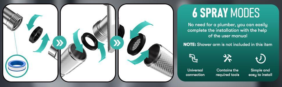 ROLAKUL Handheld Shower Head, High Pressure Showerhead with 70" Stainless Steel Hose - 3-Spray Mode (Rain, Power Wash, Jet) for a Relaxing Shower & Easy Cleaning ROLAKUL Handheld Shower Head, High Pressure Showerhead with 70" Stainless Steel Hose - 3-Spray Mode (Rain, Power Wash, Jet) for a Relaxing Shower & Easy Cleaning