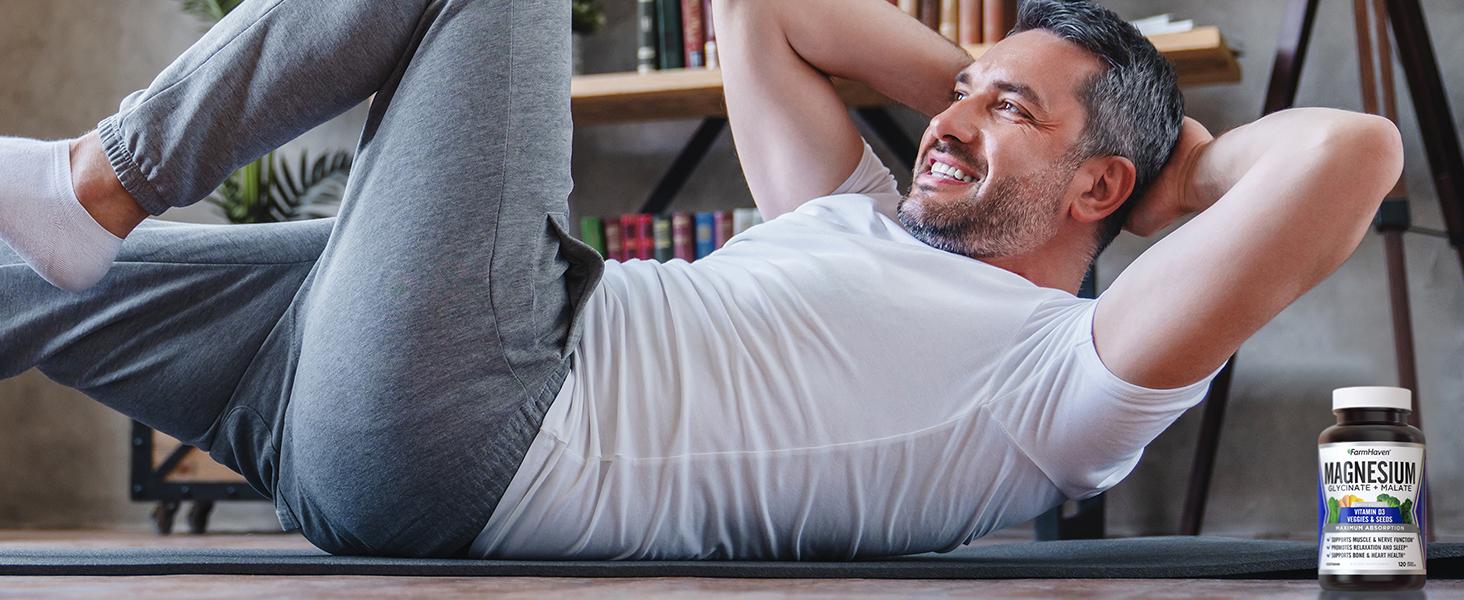 【FarmHaven】Magnesium Glycinate & Malate Complex with Vitamin D3, Supports Bone Health, Nerves, and Muscles, 60-Day Supply Dietary Supplement. Nutrition Healthcare