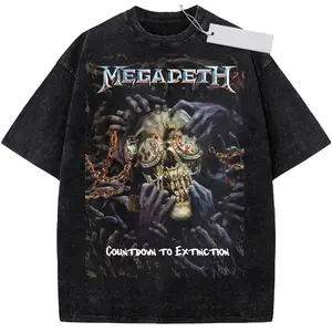 Megadeth Countdown To Extinction Graphic T-Shirt, Heavy Metal Band Skull Artwork Tee, Retro Rock Concert Streetwear Shirt, Summer Music Festival Outfit, Cool Metal Fan Gift For Him Her