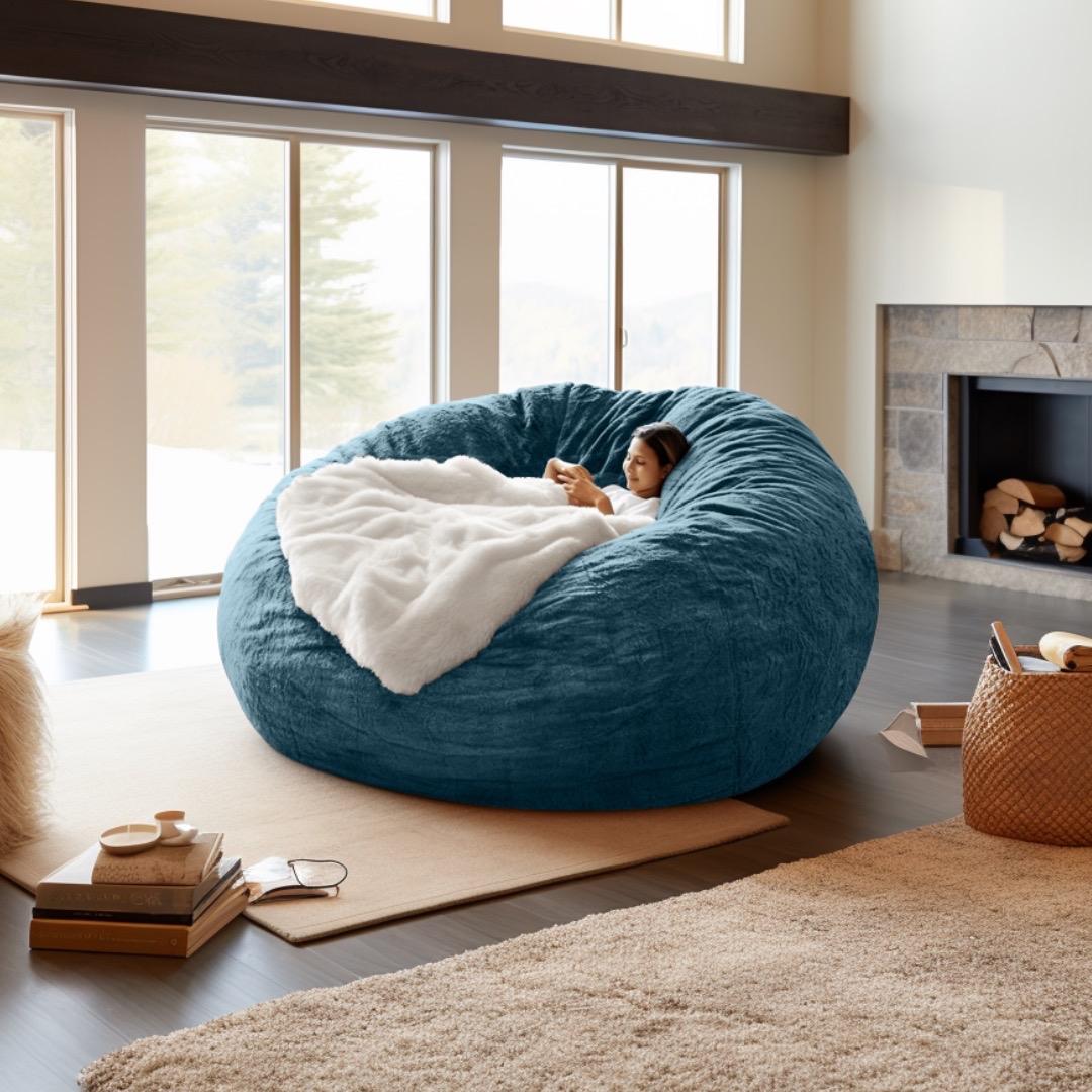 BigBoy Giant Lux Bean Bag - 7ft x 7ft, Cloud-Like Comfort
