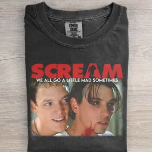Funny Stu Macher & Billy Loomis Scream T-Shirt Vintage Halloween Movie Graphic Tee Gift For Boyfriend Unisex T-Shirt Menswear Top Streetwear All Seasons