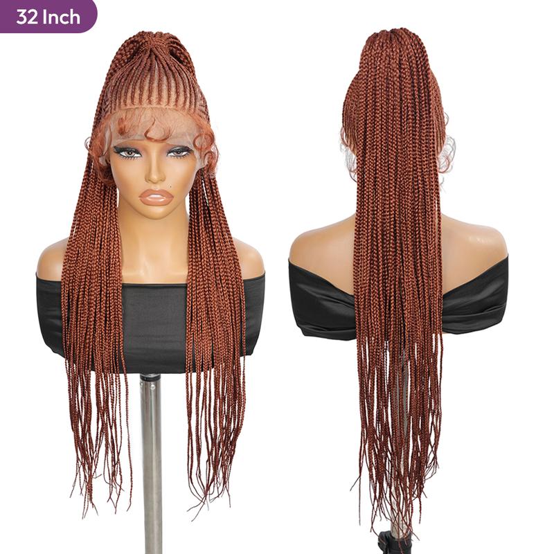 #350 Red Copper Braided Wig | 32” Full Lace Ponytail Wig for Women | Bold Synthetic Hairstyle | SuperNova