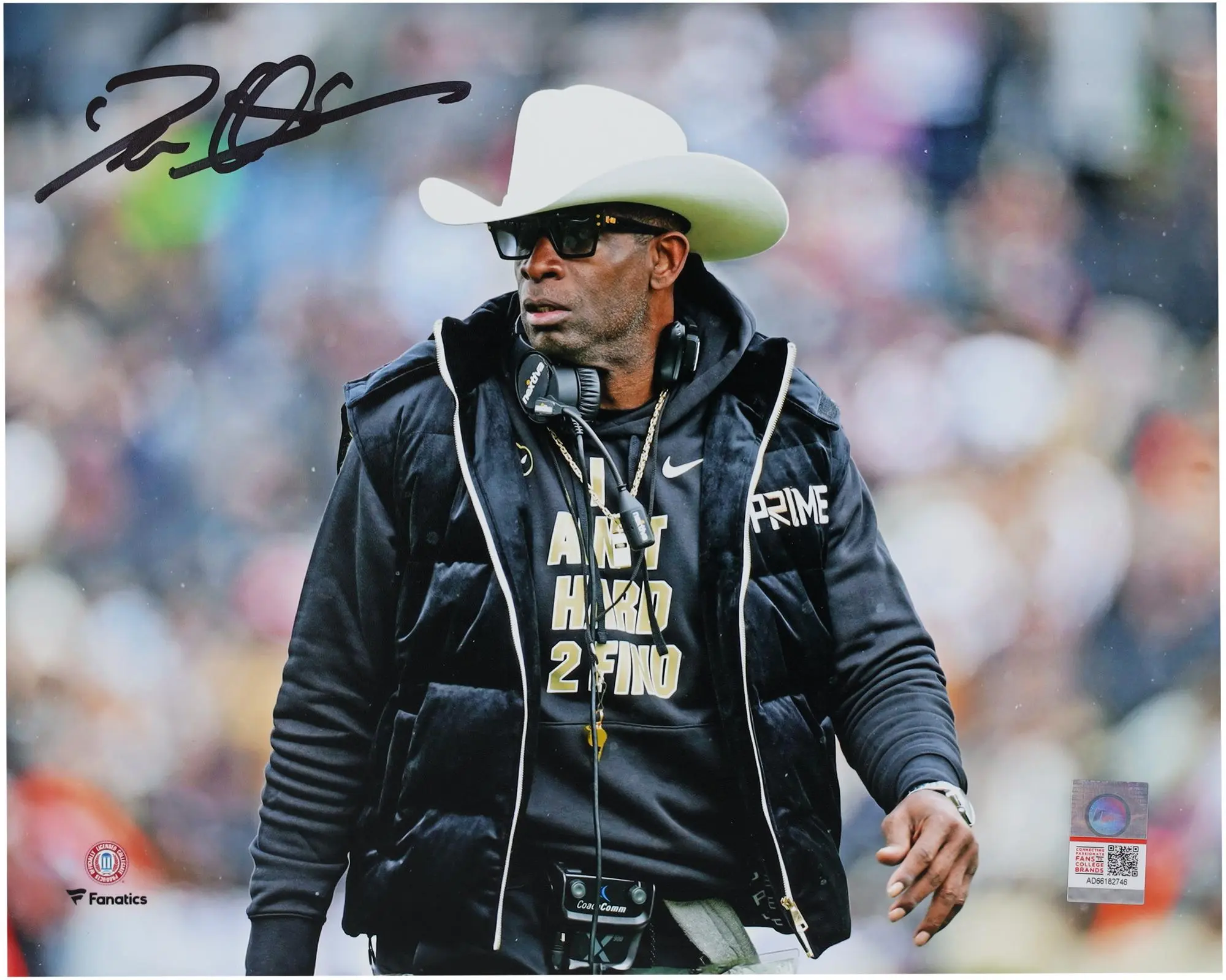 Deion Sanders Colorado Buffaloes Autographed 8" x 10" Cowboy Hat on Sideline Photograph - Fanatics Authentic Certified
