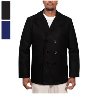 ROTHCO Menswear Naval Heritage Pea Jacket for Men - Navy Blue, Stylish Classic Style, Soft Wool Material, Long Sleeves, Pockets