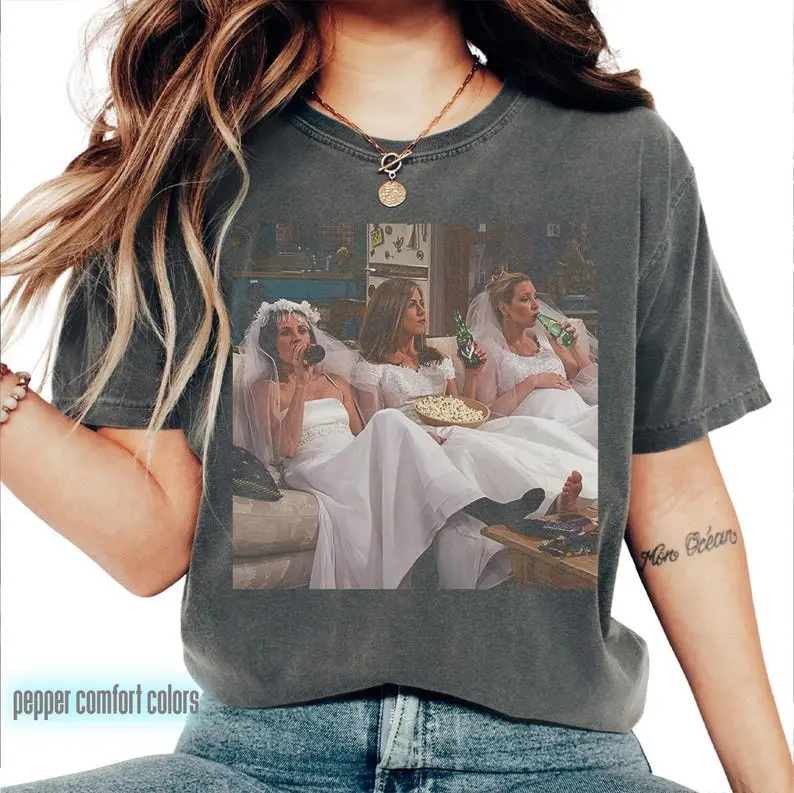 Comfort Colors Friends Tv Show Bride TShirt, Monica Rachel Phoebe Tee, Funny 90S Movie Shirt, Bachelorette Party Shirt, Gift For Friends
