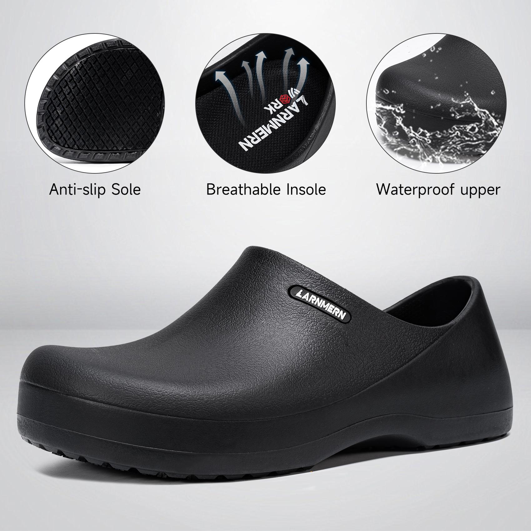 Anti-slip Waterproof Work Shoes Oil-Resistant Chef Nurse Slippers Lightweight Cushioned Wide Toe All Seasons Hospital Kitchen Restaurant