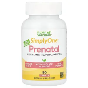 Super Nutrition Simply One®, Prenatal Multivitamin with Super Greens, Spices, Vitamin A, and Folate, 90 Tablets