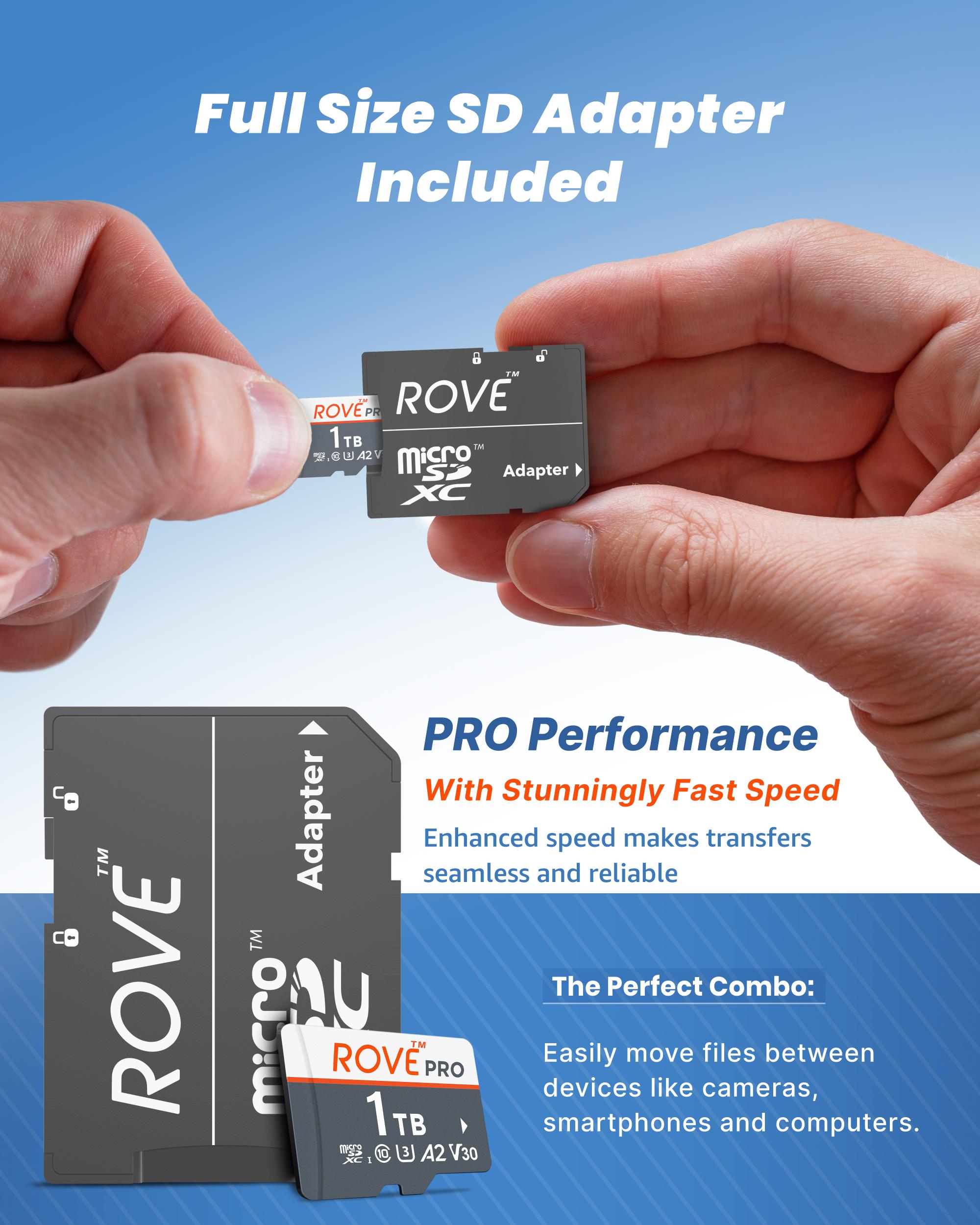ROVE PRO 1TB MicroSD Card for ROVE R2-4K DUAL Dash Cam Model