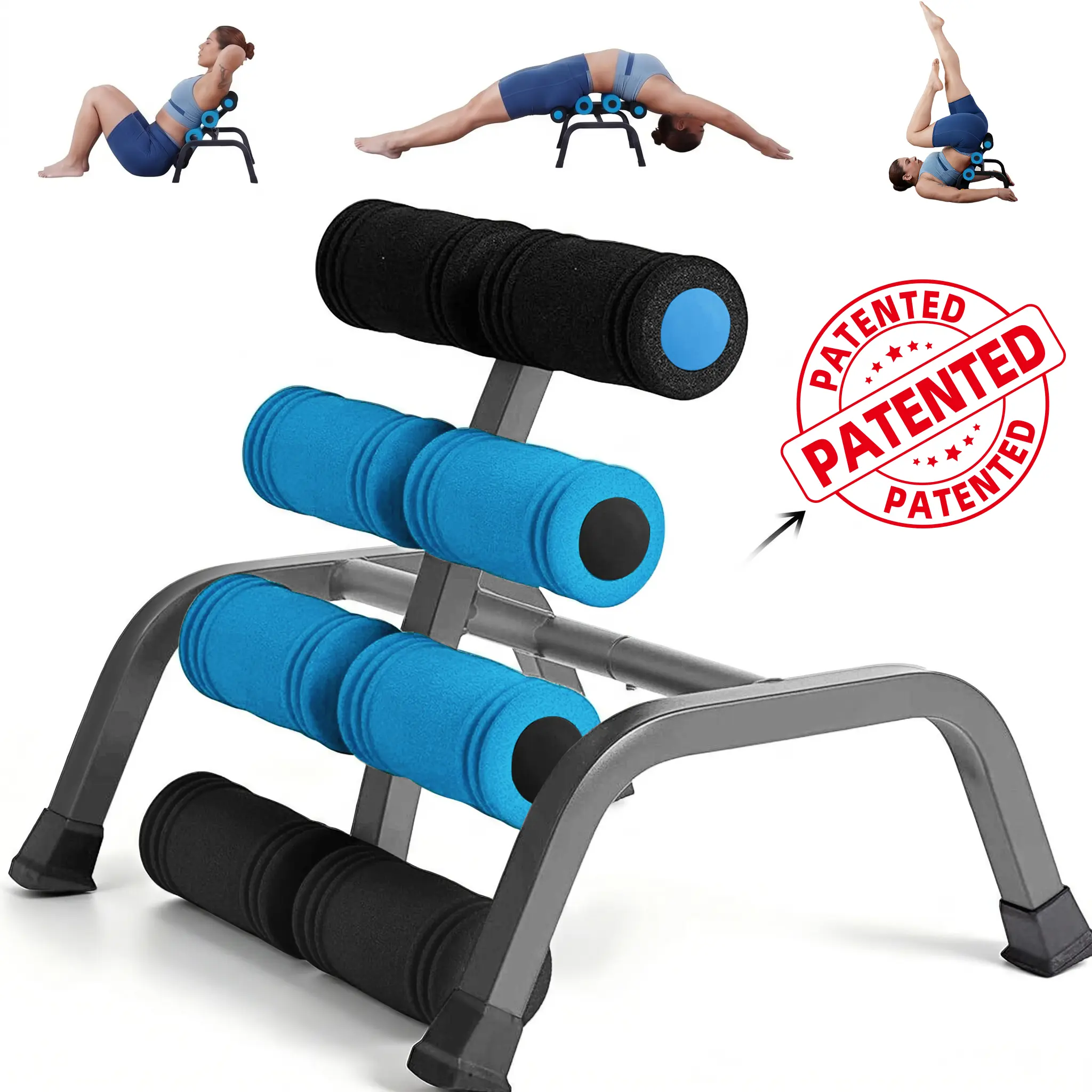 Magic BB Foldable Back Stretcher Machine for Home Use-Back Trainer Relief for Back Pain,Stretching Back and Neck,Home Gym Workout Machine with Resistance Bands,Home users,Folding storage,,Summervibes tiktokshopbacktoschool