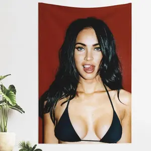 Tapestry Megan Fox FlagTapestry 3x5Ft with 4 Brass Grommets for Wall Hanging Man Cave CollegeDorm Room Decor Outdoor Banner