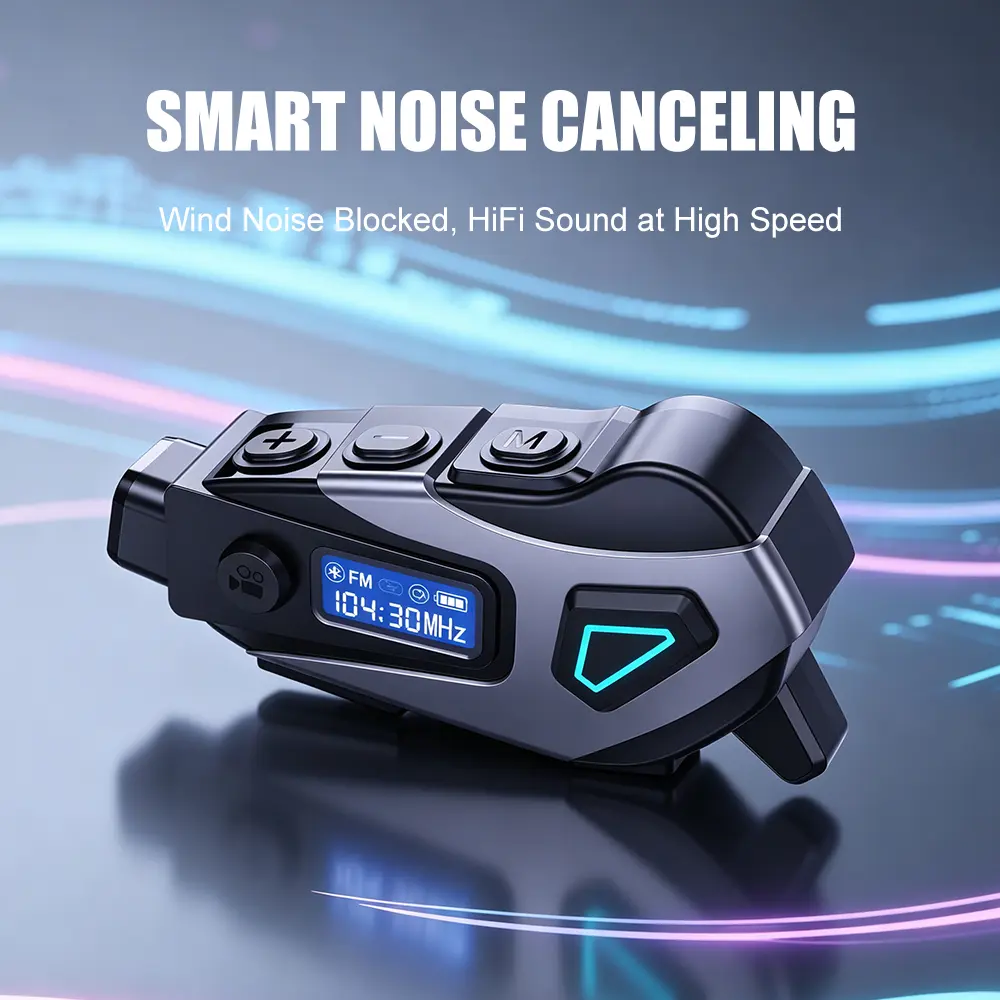 MOKATA 2026 New Motorcycle Helmet Bluetooth Camera Headset - BT 5.4, HD Recording, Long Battery Life, Active Noise Cancellation, Universal Fit, Hi-Res Audio, Plastic & ABS+Silicone Build, All Helmets Compatible, for Riding Enthusiasts