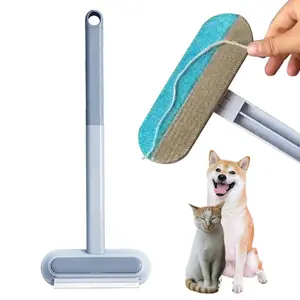 4 in 1 Multifunctional Pet Hair Remover for Furniture, Reusable 17-Inch Multifunctional Cat and Dog Hair Removal Tool, Extra Long Handle, Gentle on Couch, Carpet, Clothes, Bedding, Tile, Car Seats
