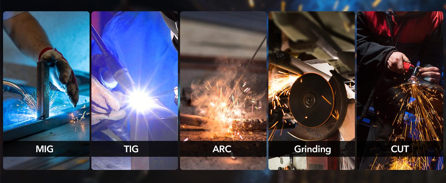 FIRMOAK Auto-Darkening Welding Goggles | UV/IR Protection & 1/25000s Reaction - TIG/MIG/ARC Helmet with Clear Lens, Welding Accessories, Tig/Mig/Arc Helmets detail 2