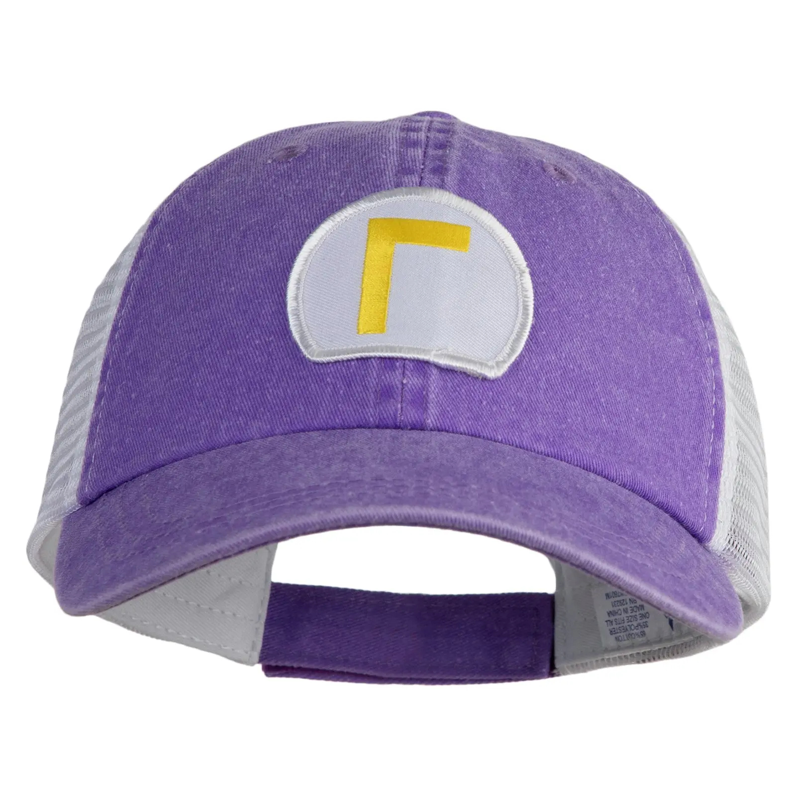Waluigi Patched Washed Pigment Dyed Twill Trucker Cap
