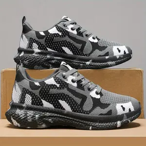 Men'S Camouflage Running Shoes - Breathable Low-Top Outdoor Sneakers with Stability Rubber Sole, All-Season Hiking & Casual Shoes for Trail Running, Fishing