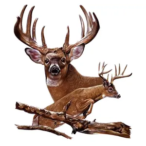 Majestic Deer Buck Sticker,  Wildlife Hunting Style Decal with Antlered Whitetail Design, Rustic Outdoor Art for Truck Window, Laptop, Gear Box, Gift for Hunters & Nature Lovers