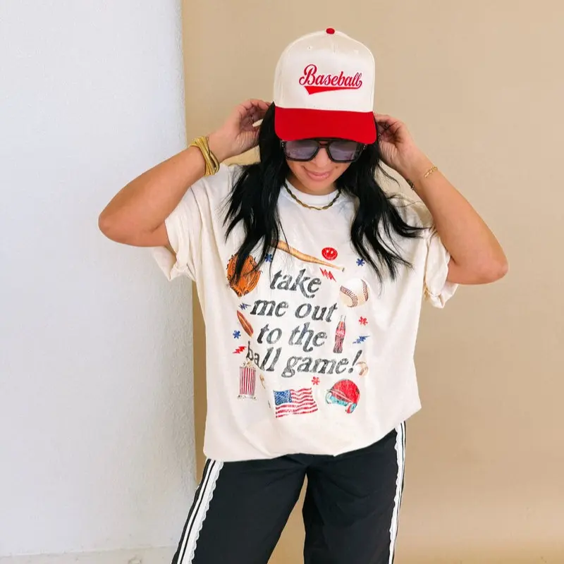 Comfort Colors ETTA OG Take Me Out To The Ball Game Baseball Basketball Gameday Football Sport Graphic Tee - Ivory