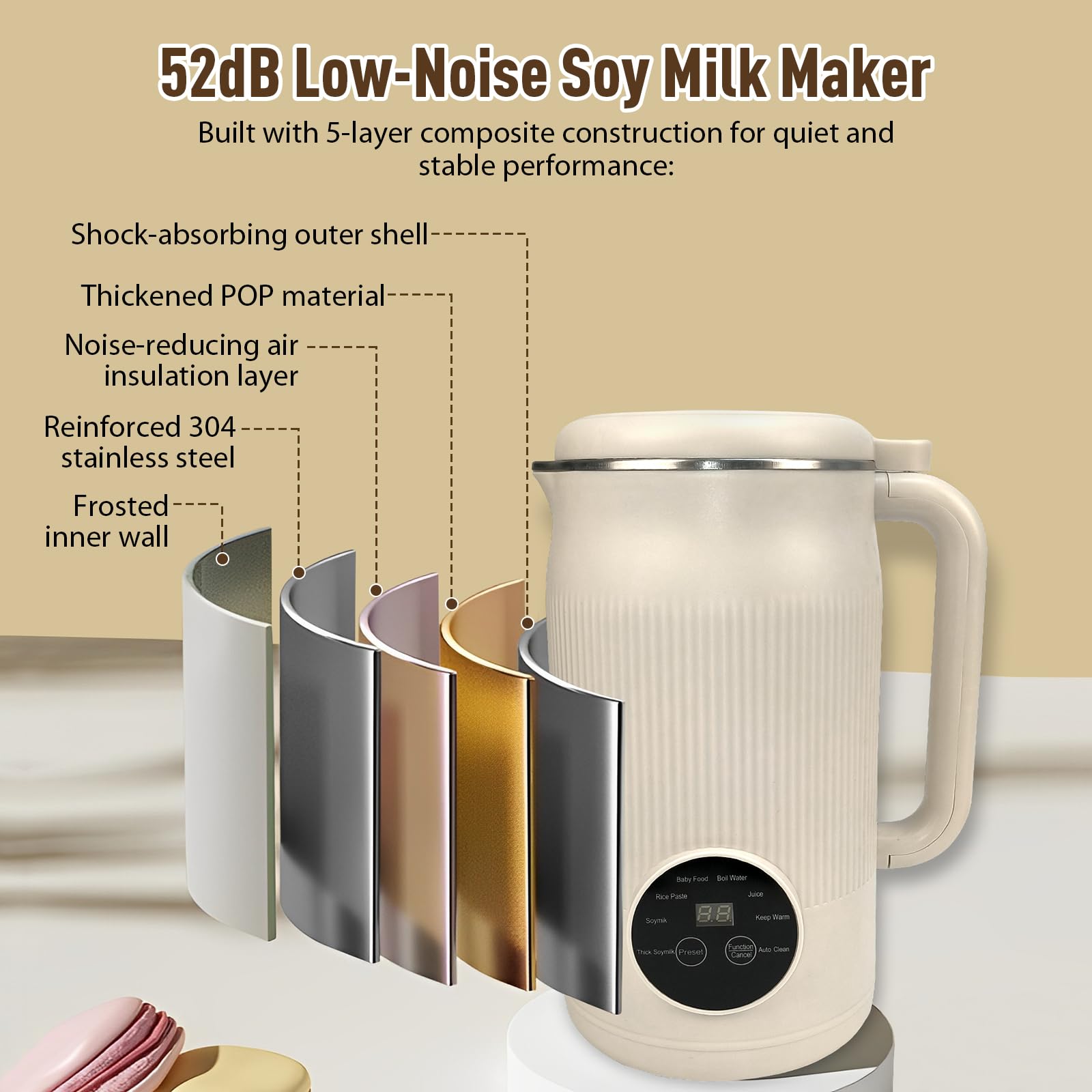 Multifunction Nut Milk Juice Maker, New Nutmilk Maker Blender, Automatic Soybean Machine Oat with Timer and Keep-Warm, Suitable for Home Kitchen (White),for Valentine’s Day Gift