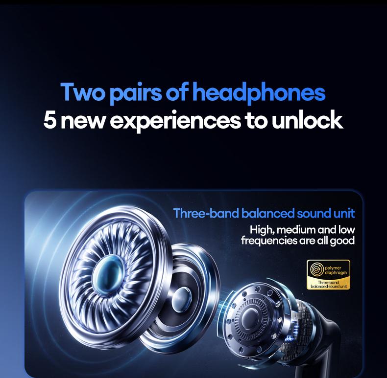 PAXA Ctbuds In-ear & clip-on 2-in-1 wireless Bluetooth Headphones, Bluetooth 6.0 ,Comfortable Wearing & IPX5 Waterproof Sports Earbuds for Work, Fitness ,Two earphones connected at the same time for uninterrupted listening ,Couple earphones