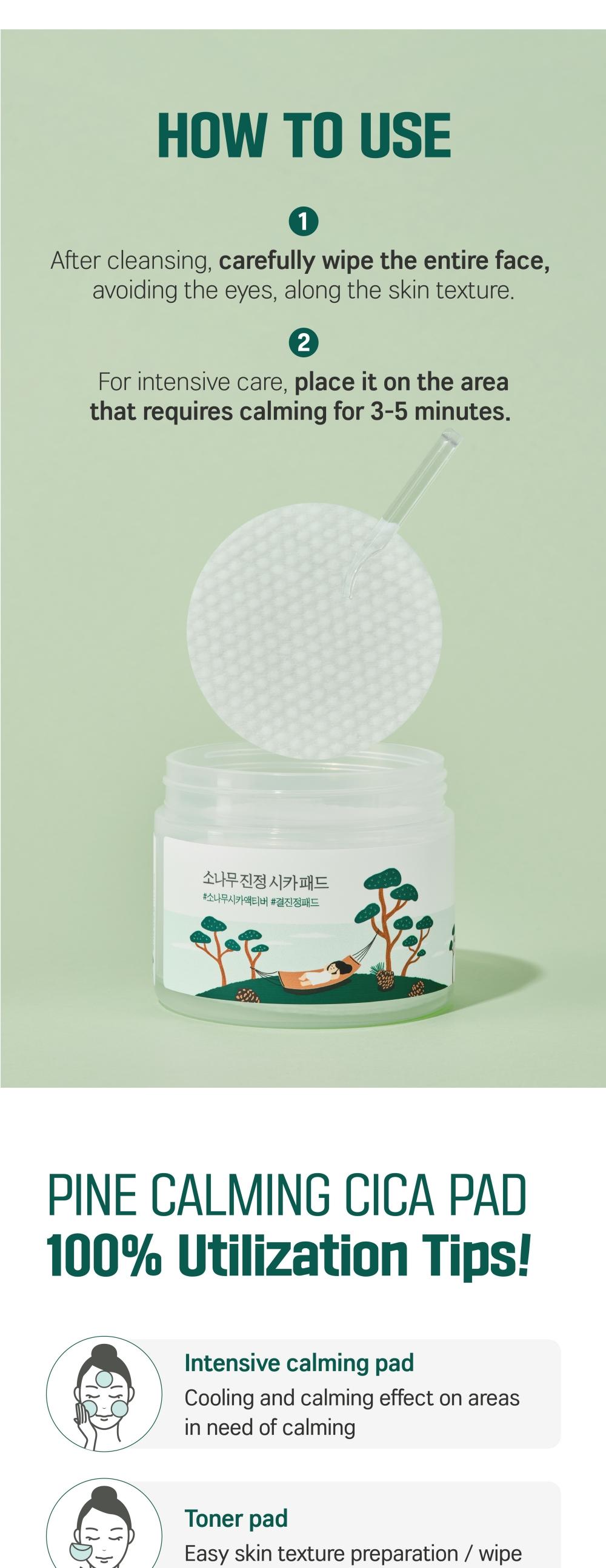 [PINE CICA LINE] Pine Calming Cica Face Pads_50pcs Large Size 7cm for Broad Coverage