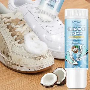 Waterless Shoe Cleaning Brush,Water Free Foam Shoe Cleaner with Shoe Brush, White Shoe Cleaner,Shoes Stain Remover,Ideal for Sneaker,Full Grain Leather,Rubber,and more Shoe Care
